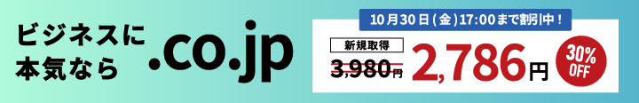 ビジネスに本気なら「.co.jp」